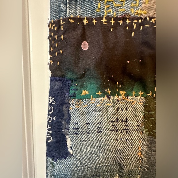 OOAK Jeans With Patches And Embroidery 32/32 - Picture 3 of 13